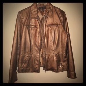 Alfani Copper Leather Jacket